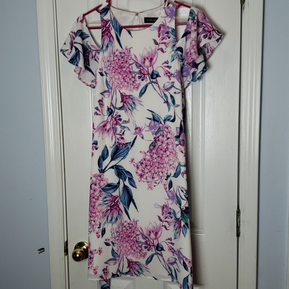 White Floral Cold Shoulder Dress